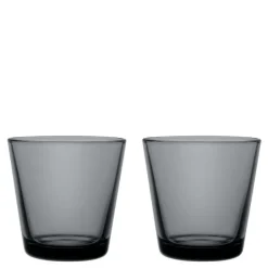 Kartio glass 21 cl 2 stk mørk grå