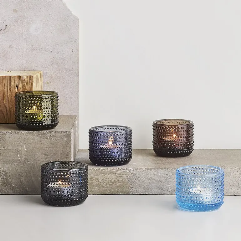 Kastehelmi lyslykt 6,4 cm aqua