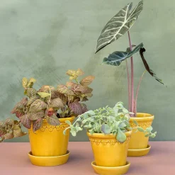 Københavner blomsterpotte 18 cm gul amber