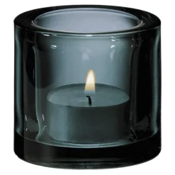 Kivi lyslykt 6 cm grå