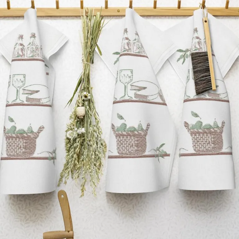 Kjøkkenhåndkle olivenfest 35x50 cm grå