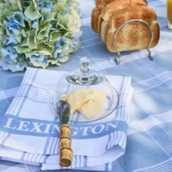 Kjøkkenhåndkle ruter 50x70 cm hvit/blå