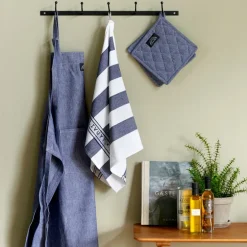Kjøkkenhåndkle 90x60 cm blå/hvit