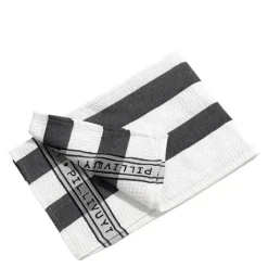 Kjøkkenhåndkle 90x60 cm brede striper svart/hvit