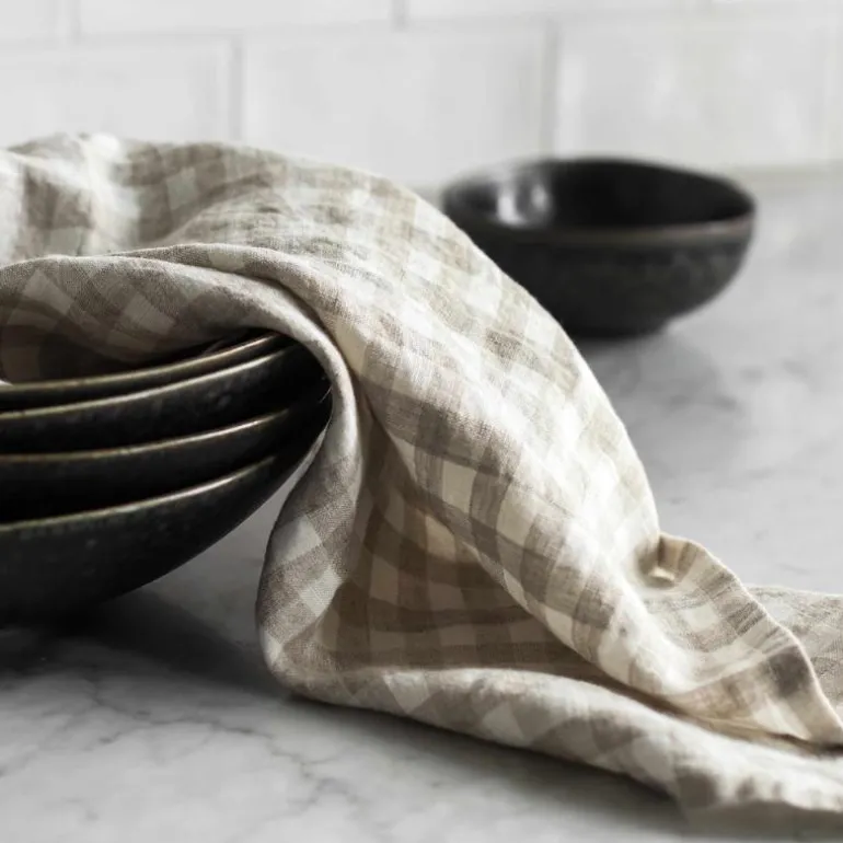 Kjøkkenhåndkle 50x70 cm gingham natural