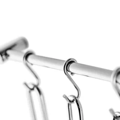 Kjøkkenstang med 6 stk S-kroker rustfritt stål