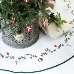 Klassisk brodert juletreteppe 120 cm