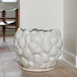 Klast vase/blomsterpotte 31 cm offwhite