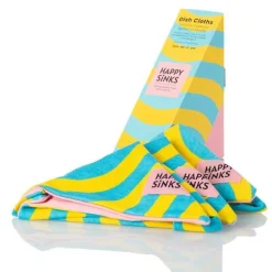 Klut i organisk bomull 3 stk blå/gul