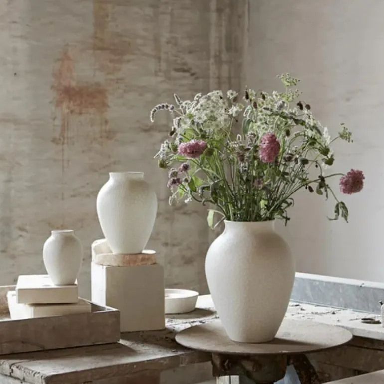 Knabstrup vase 20 cm hvit