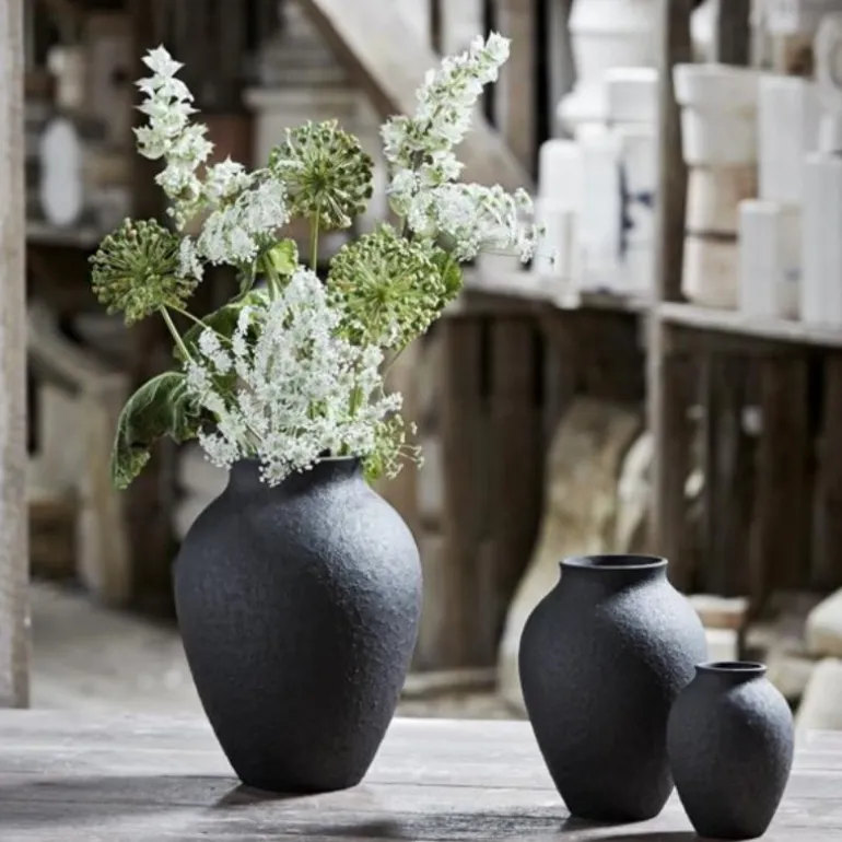 Knabstrup vase 27 cm svart