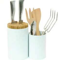 Knife & Spoon kniv- og redksapsholder rund hvit