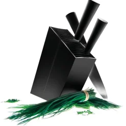 Knivblokk skrå aluminium svart