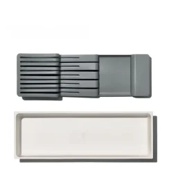 Knivblokk til skuffer 42x14x6 cm hvit/grå