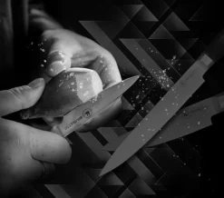 Knivsett 3 deler stål svart