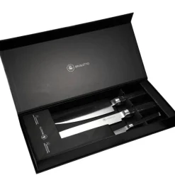 Knivsett 3 stk stål/svart