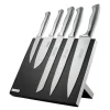 Knivsett m/magnetblokk 6 deler 36 cm stål/svart