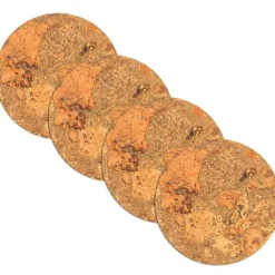 Kork dekkebrikke 4 stk rund