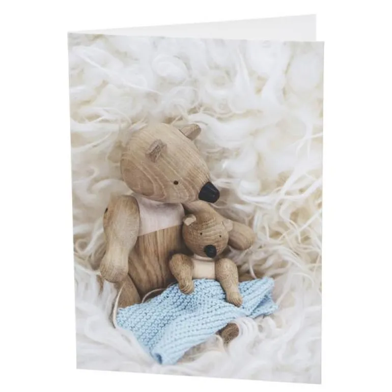 Kort barnedåp A6 lys blå