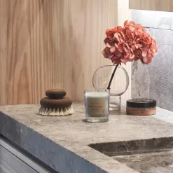 Kras duftlys 8,5x10 cm krystallisert stearin dusty green