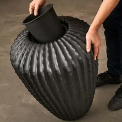 Krukke med innsats 65 cm svart