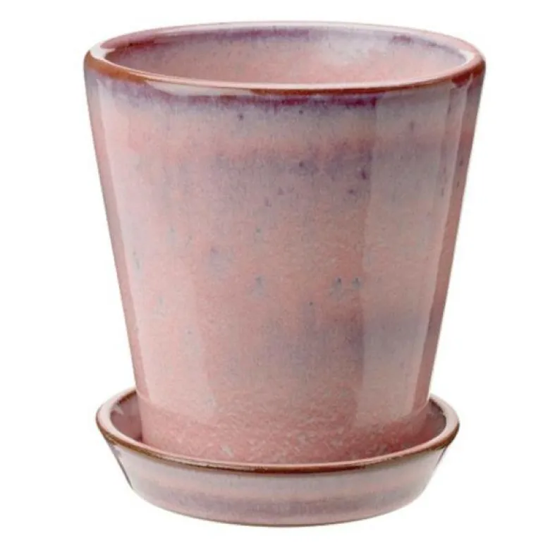 Krukke m/fat H12 cm rosa