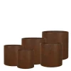 Krukker rund 5 stk 33/31/27/24/21 cm rust
