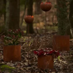 Krukker rund 5 stk 33/31/27/24/21 cm rust