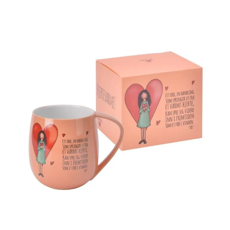 Krus 40 cl hjertevarme korall