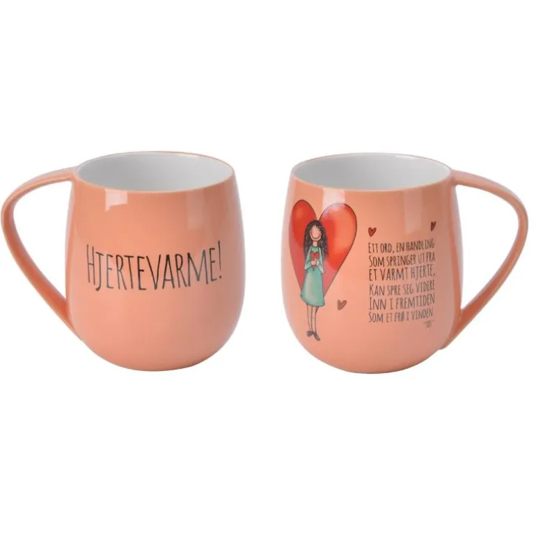Krus 40 cl hjertevarme korall