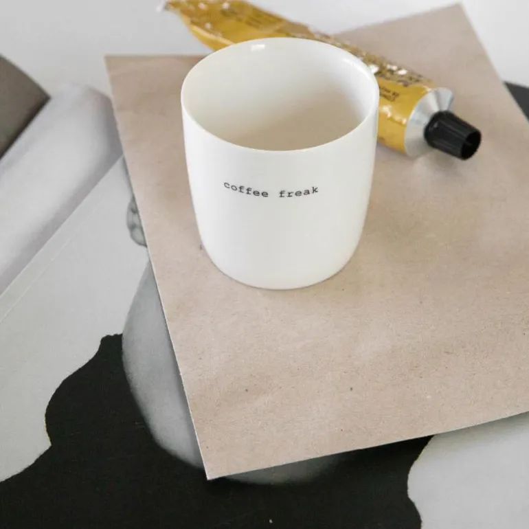 Krus mini coffee freak 10 cl hvit