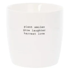 Krus plant smiles 30 cl hvit