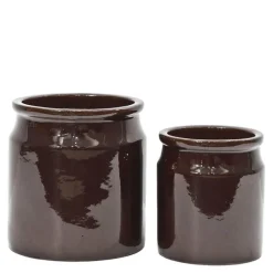 KrusXL blomsterkrukke 17/22 cm 2 stk mørk brun