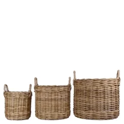 Kubu pottekurv 25/35/43 cm 3 stk grå