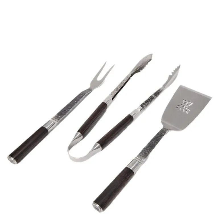 Kuro BBQ sett 3 deler brun/rustfri