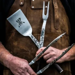 Kuro BBQ sett 3 deler brun/rustfri