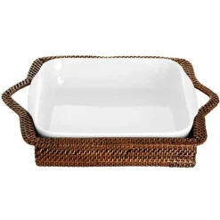 Kurv kvadrat 17x17 cm lys/mørk brun