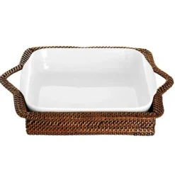 Kurv kvadrat 22x22 cm lys/mørk brun