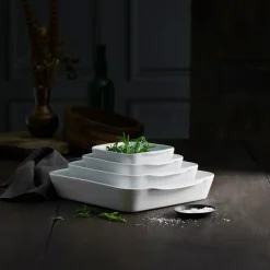 Kvadratfat nr.1 14 cm hvit