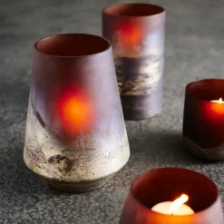 Lana vase 25 cm brun/gull