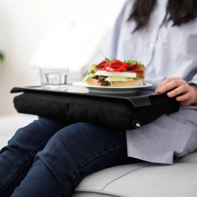 Laptray knebrett anti-slip 43x23 cm svart