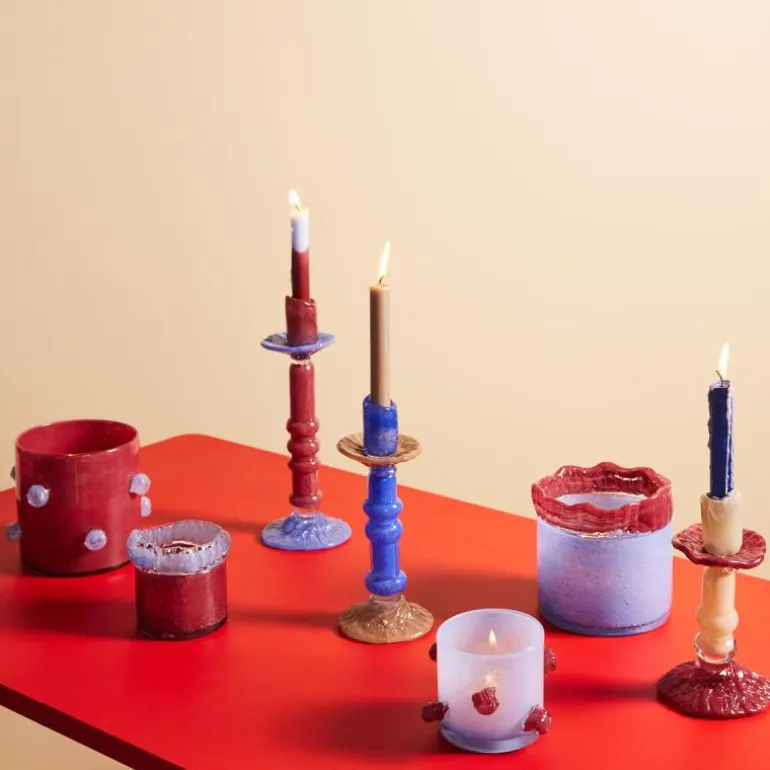 Lara lykt medium 15x15 cm lys blå