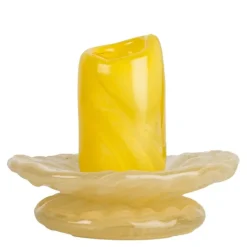 Lara lysestake 9 cm gul/lys beige