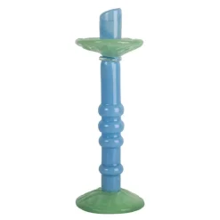 Lara lysestake 32 cm lys blå/minty green