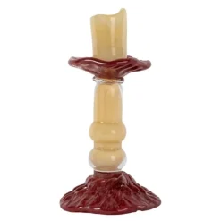 Lara lysestake liten 12x22 cm beige