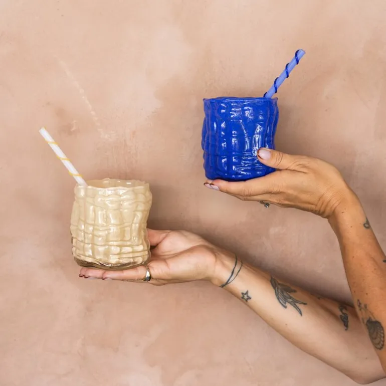 Lara lysholder 10 cm beige