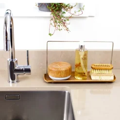 Leaf oppvaskbrett m/klutholder 33x11,5 cm valnøtt