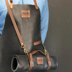 Leather forkle 80x58 cm svart