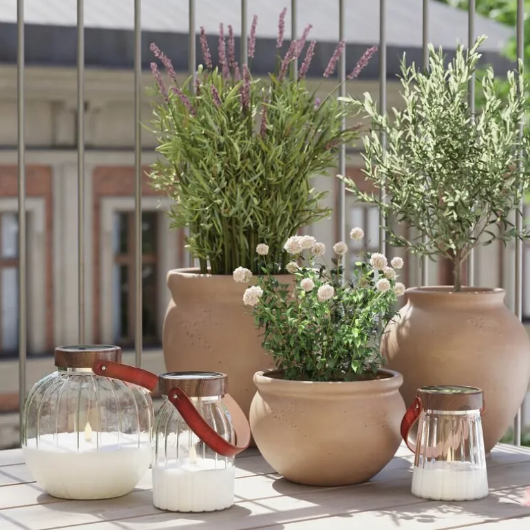 LED glass lanterne 20 x 20 cm solcelledrevet