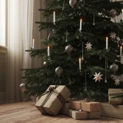 LED juletrelys 1,2 x 13 cm 6 stk hvit